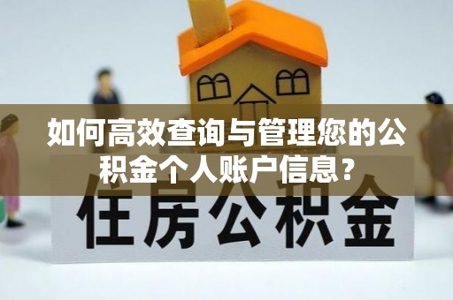九龙城如何高效查询与管理您的公积金个人账户信息？